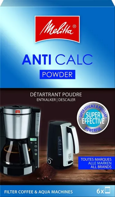 Melitta Anti Calc Descaling Powder 6 X 20G Sachets Filter Coffee Making Machine