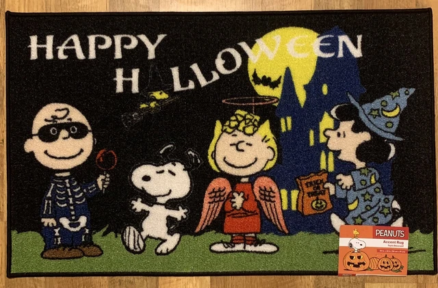 Peanuts Fall Charlie Brown Snoopy Happy Halloween Costumes Rug Mat 20x32in