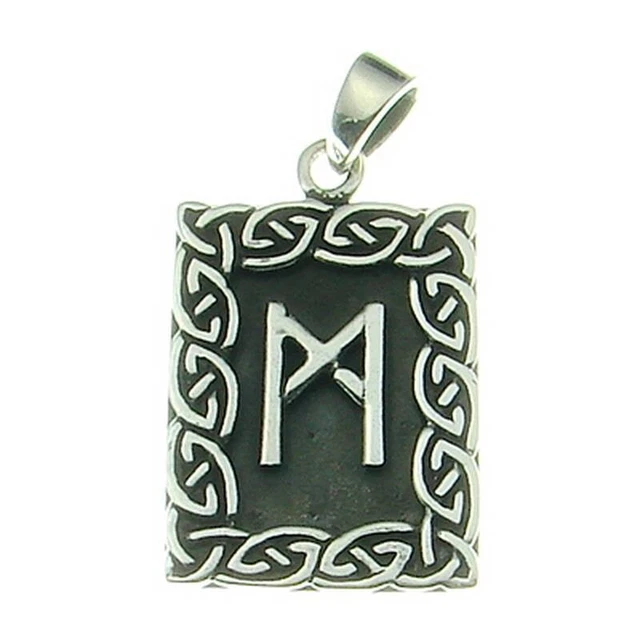 Collana Vichinga In Argento 925 – Ciondolo Lupo, Luna, Triskele, Catena In Acciaio, Gioiello Unisex, Regalo Mitologia Norrena