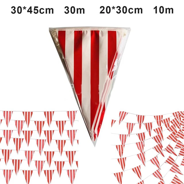 Flags Striped Pennant Ban For Your Circus Decoration Plastic Red Romantic