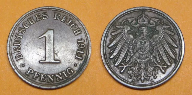 Kaiserreich : 1 Pfennig 1911 A