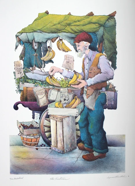 Seymour Rosenthal, The Fruitman, Lithograph, signed and numbered in pencil Seymour Rosenthal, The Fruitman, Lithograph, signed and numbered in pencil