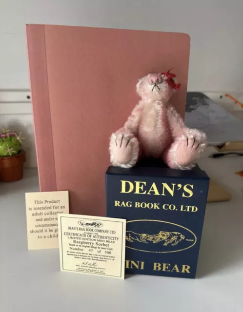 Deans Rag Book Co Raspberry Sorbet Miniature Teddy Bear Limited Edition Retired