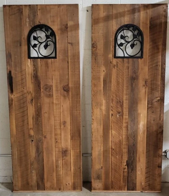 Rustic reclaimed lumber DOUBLE BARN door Farmhouse w/ rail system 62-5/8 X 81