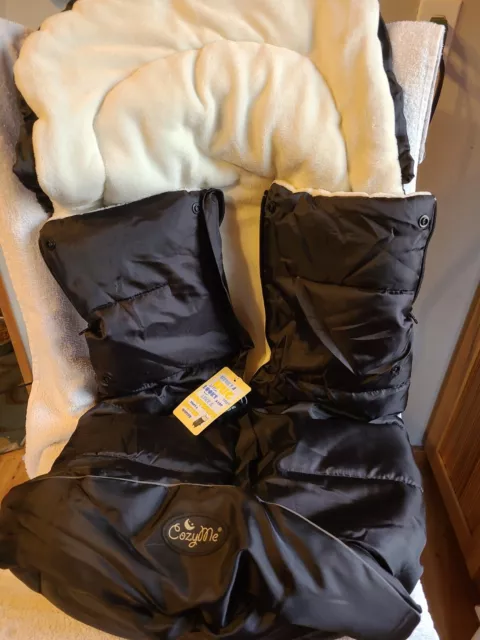 CozyMe Universal Stroller Footmuff Black Sleeping Bag Bunting Bag