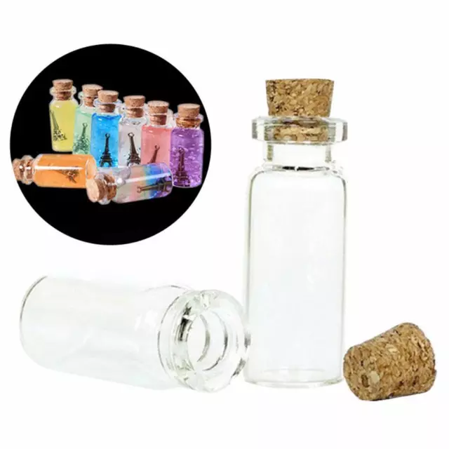 4 Stck. 10 ml Klar Mini Kleiner Korkstopper Glas Fläschchen X3D4 Flaschengläser V4V3