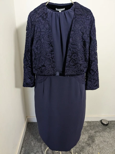 NUOVO Abito Madre Della Sposa Abito Giacca Joanna Hope Pizzo Navy Ospite Matrimonio 16