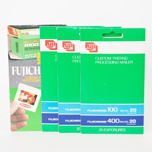 (4) Fujichrome 35mm 20 exp Slide Processing Mailer Fuji Film - Prepaid Pre