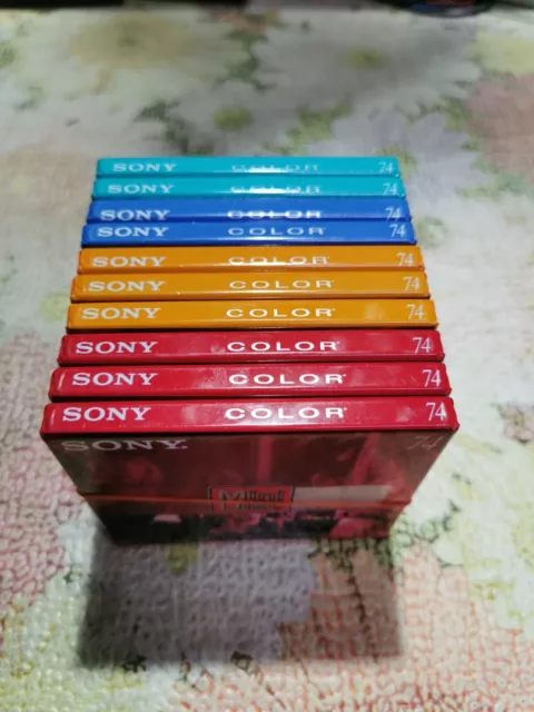 Minidisc Sony Color 74 min new sealed 10 pz lot