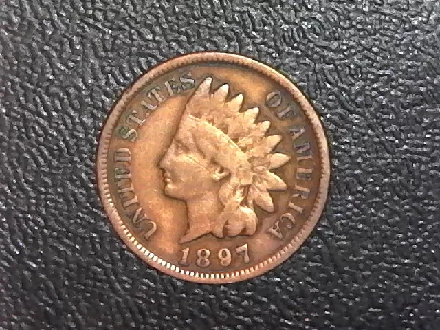 1897 USA 1 Cent Coin Indian Head Penny