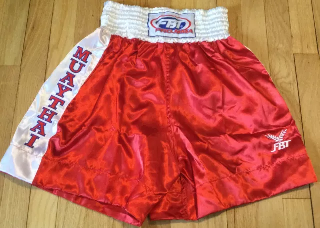 FBT Pro MMA muay thai shorts L red kickboxing UFC fighting satin shiny