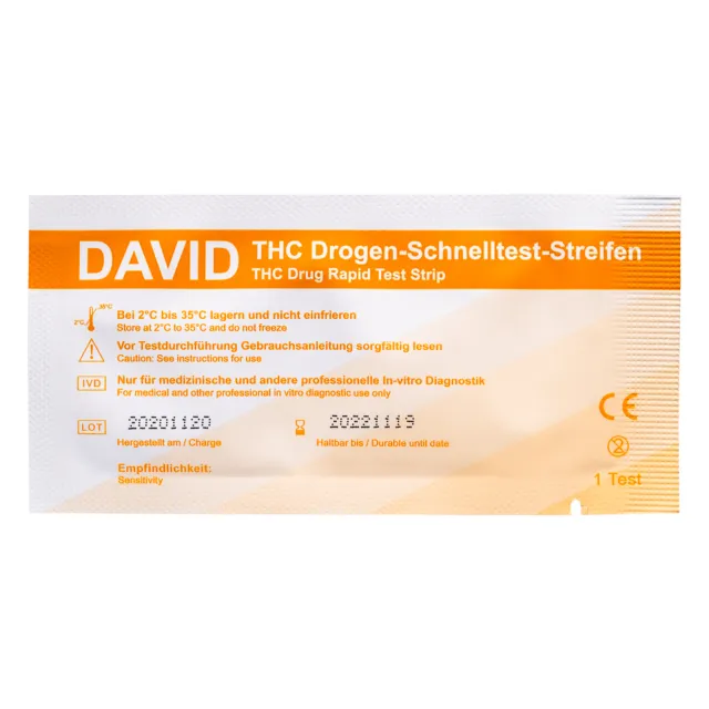 3 x David THC Drogentest Streifen 20ng/ml  Cannabis Marihuana drug test