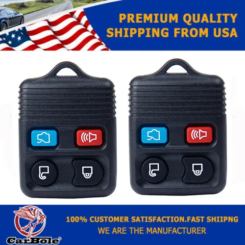 For Ford 2pcs Replacement Keyless Entry Remote Control Alarm Car Key Fob Clicker