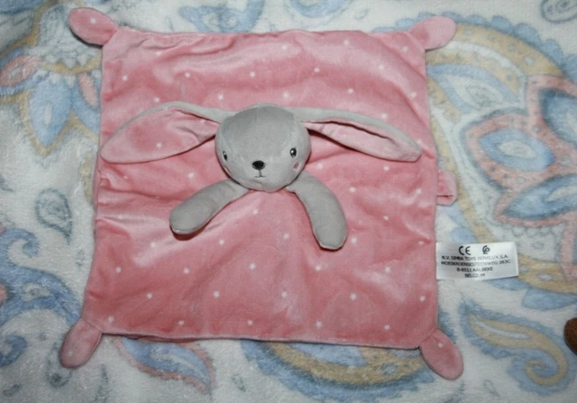 Doudou SIMBA TOYS LAPIN PLAT ROSE GRIS ETOILE   NEUF