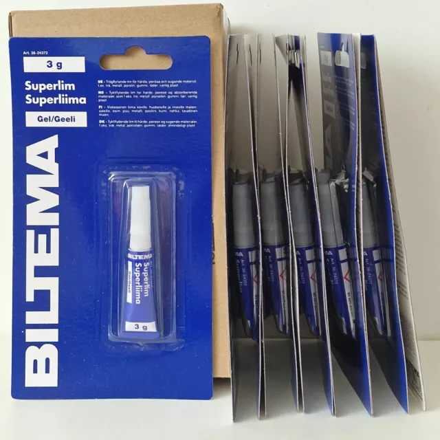 JOB LOT 12 X Biltema  Strong  Super Glue - 3g   -  Brand New Boxed 3