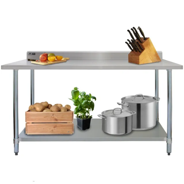 Commercial Table Stainless Steel Kitchen Prep Work Bench Catering Surface 6FT