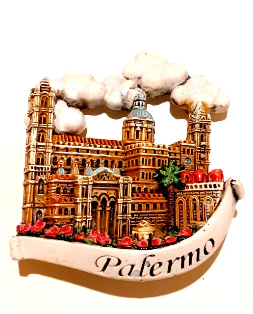 Magnete Calamita Resina Frigo Frigorifero Souvenir Fridge Magnet Citta'  Palermo