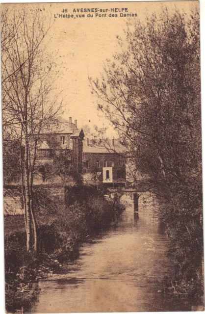 59 - cpa - AVESNES SUR HELP - L'Helpe vue du Pont des Dames (G2105)