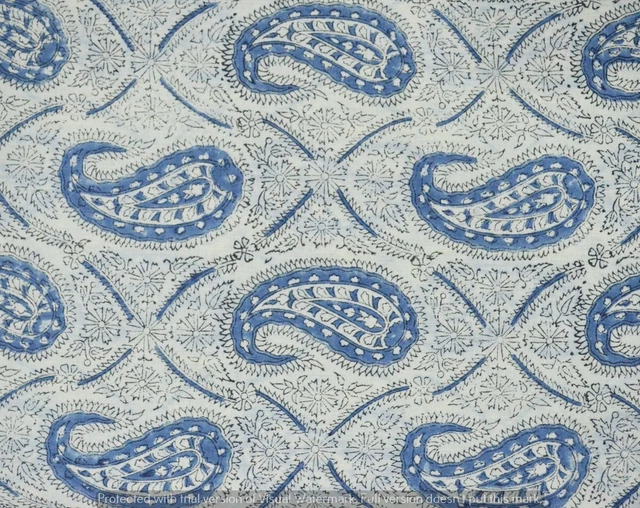 Indien Femme Couture Tissu Main Bloc Imprimé Artisanat Coton