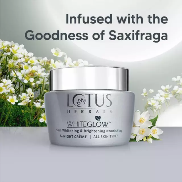 Lotus White Glow Skin Whitening and Brightening Nourishing Night Cream - 60g 3