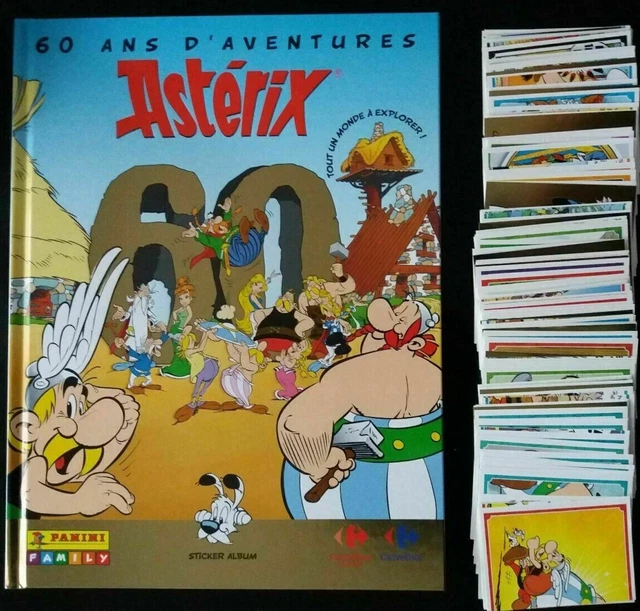 Album Panini Astérix 60 Ans D'aventures Complet 124/124 Stickers Collés - Édition Carrefour 2019, Comme Neuf