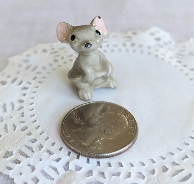 Vintage Miniature Porcelain Rabbit Figurine Bone China Bunny Hand Painted