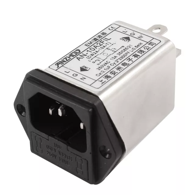 Prise IEC C14 mâle sur support fusible Power Line filtre EMI AC250 V/10A