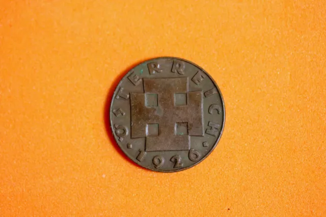 1926 Austria 2 Groschen Bronze Coin #M17414