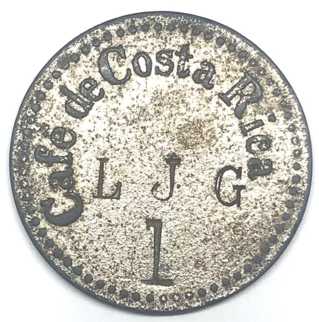 Costa Rica coffee token Luis Javier Guier Freses. Hac. La Rueda. CARTAGO.