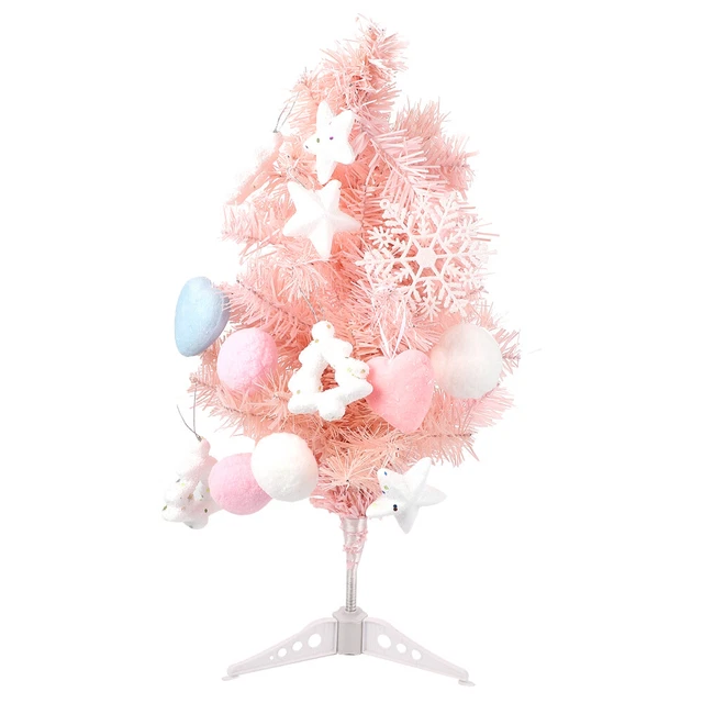 Mini albero di Natale PVC mini pino di Natale alberi festivi guidati rosa