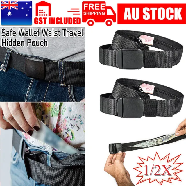 Travel Waist Pocket Safe AU Wallet Security Money Belt Hidden Money Pouch Pocket