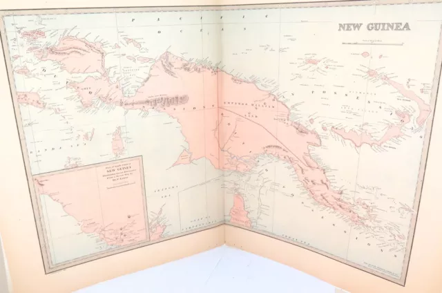 .Rare 1888 Very Large Map Of New Guinea.