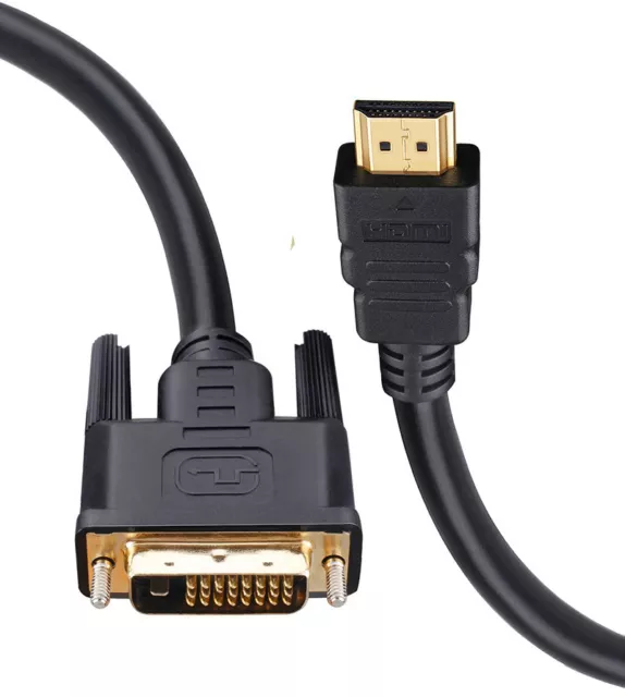 HDMI auf DVI Kabel 2M DVI-D 25 Pin (24+1 Pin) Dual Link HDMI PC Monitor TV Blei UK