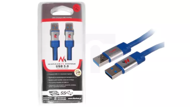 Kabel, USB 3.0 AM-AM-Kabel 1,8 m Maclean MCTV-606 Blister MCTV-606 /T2DE