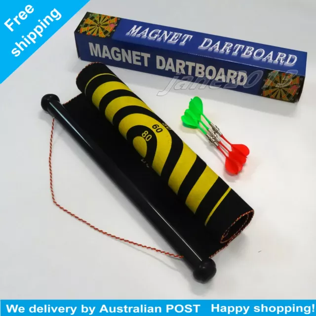 17" Magnet Dartboard Roll Up With 6 Magnet Darts Double Sided Kids birthday Gift 2