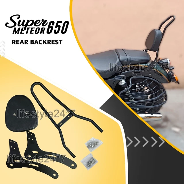 ROYAL ENFIELD &REAR Backrest Black" Super Meteor 650 63.08 PicClick