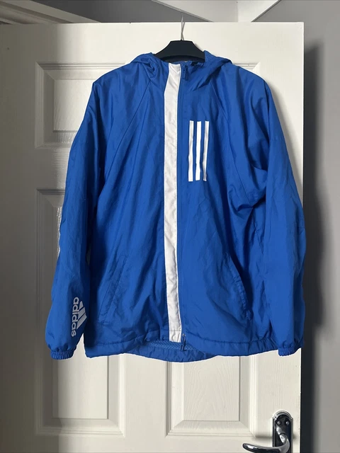 Adidas giacca da pista con cappuccio ragazzi anziani, blu, età 13