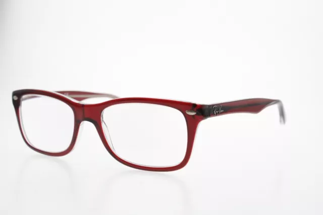 Ray Ban RB 5228 5112 Borde de Cuerno Rectangular Montura de Gafas Rojas Estuche 50-17-140 mm