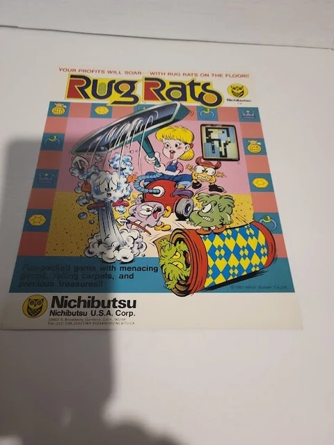 Flyer NICHIBUTSU,RUG RAT 1983  Arcade Video Game advertisement original see pic