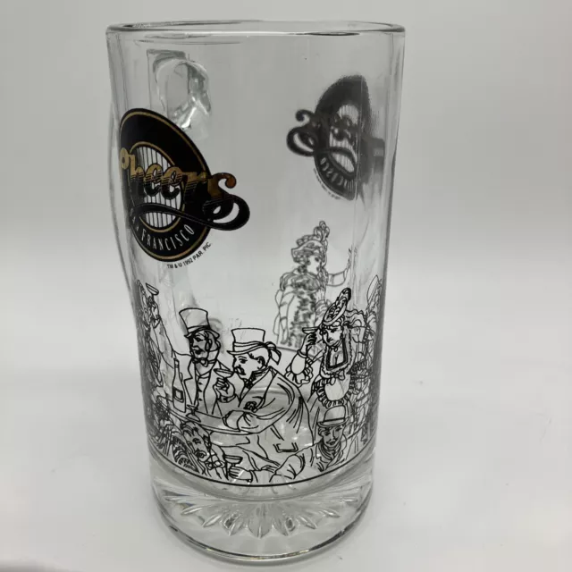Cheers Collectible 'Meet Me In Cheers San Fran' 6" Glass Beer Mug Bar scene 1992