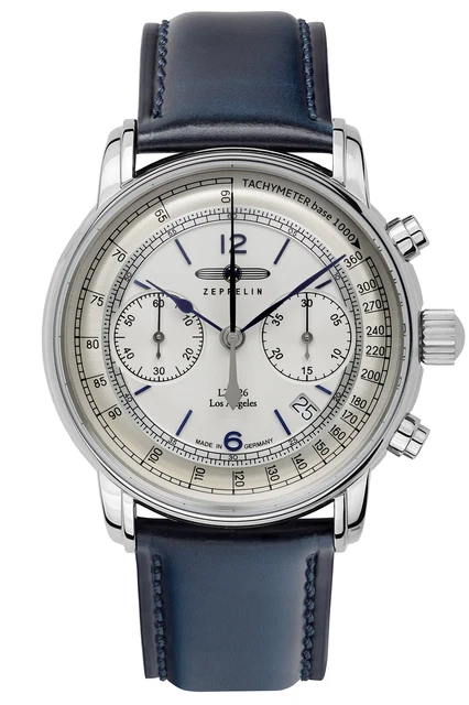 Zeppelin Cronografo Uomo Automatico LZ126 Los Angeles Blu Cronografo 8614-1