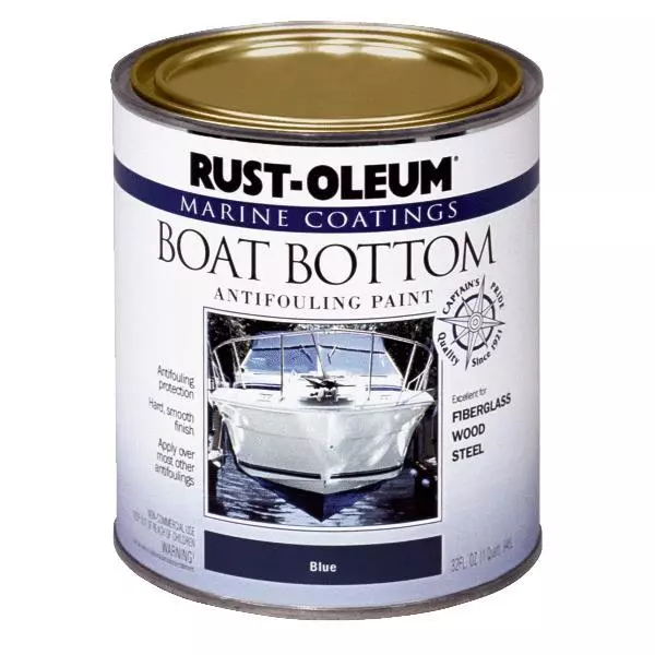 (2)-Qt Blue RustOleum Marine Boat Bottom Antifouling Satin Paint 207013