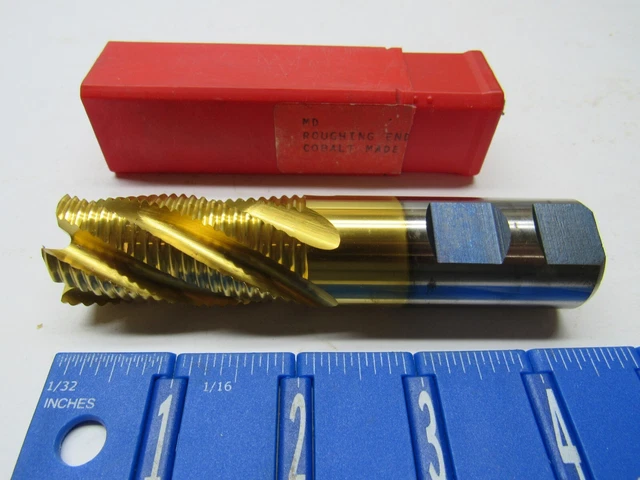 Md 1" 5-Flute Single End Tin Coated Cobalt Roughing End Mill