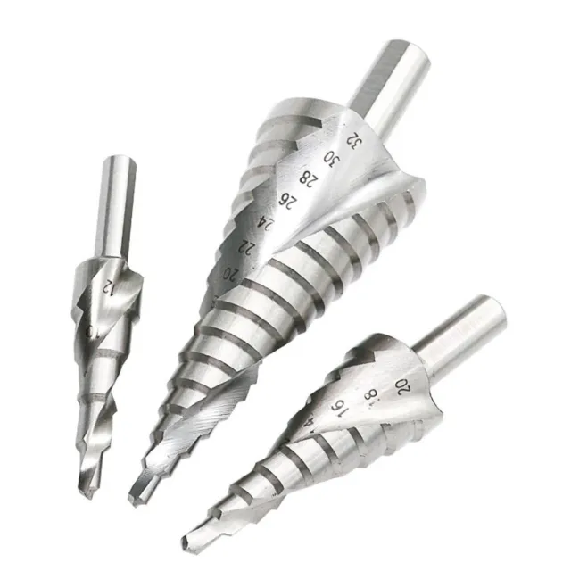 Versatile 3pcs Step Drill Set for Wood Metal Hole Cutting 4 12mm 4 20mm 4 32mm