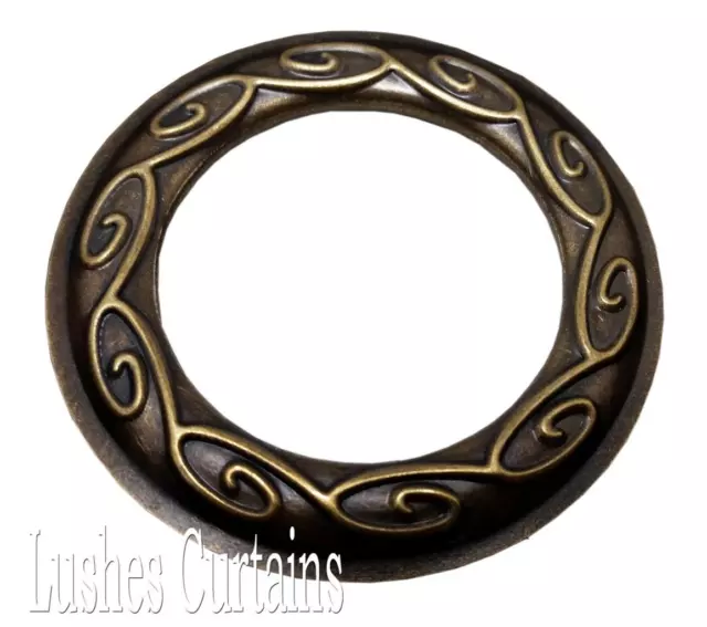 Curtain Drapery Antique Brass #12 Metal Grommet 1-9/16" Pack w/Washer Eyelets