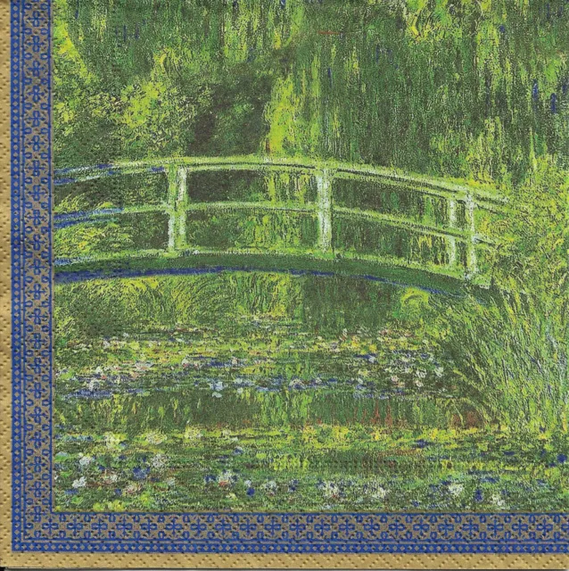 Lot de 4 Serviettes en papier Monet Le Bassin aux nymphéas Decoupage