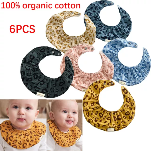 6 Pack Baby Bandana Drool Bibs for Drooling and Teething Kids Organic cotton Bib