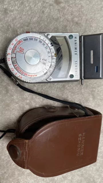 Vintage Hanimex Sekonic Photoelectric Exposure Light Meter w/ Leather Case