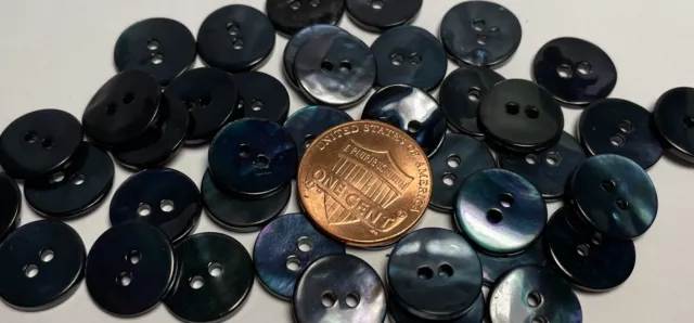 8 PCS Only Small Dark Navy Blue Dyed MOP Abalone Shell Buttons 13mm 1/2" 13561