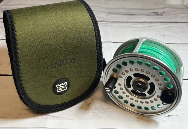 Hardy Ultralite Disc 4 salmon fly reel with three spare spools & line